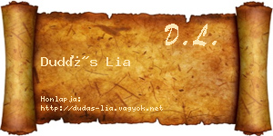 Dudás Lia névjegykártya