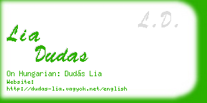 lia dudas business card