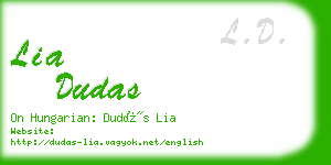 lia dudas business card